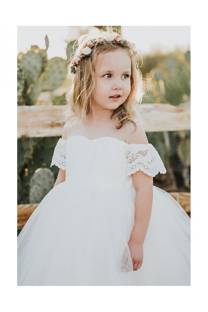 Lace and Tulle Flower Girl Dresses 905073