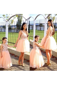 Cute Pink Floor Length Lace and Tulle Flower Girl Dresses 905074