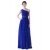 A-Line One-Shoulder Royal Blue Long Chiffon Bridesmaid Dresses/Wedding Party Dresses BD010007