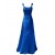 A-Line Straps Sleeveless Royal Blue Long Satin Bridesmaid Dresses/Wedding Party Dresses BD010008