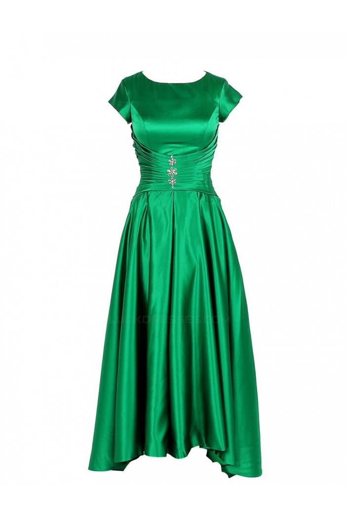A-Line Short Sleeve Short Green Bridesmaid Dresses/Wedding Party Dresses BD010014