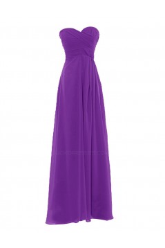 A-Line Sweetheart Long Purple Chiffon Bridesmaid Dresses/Wedding Party Dresses BD010019