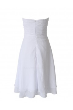 A-Line Strapless Short White Bridesmaid Dresses/Wedding Party Dresses BD010025