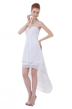 High Low White Short Chiffon Bridesmaid Dresses/Wedding Party Dresses BD010033