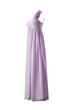 Empire One-Shoulder Long Purple Chiffon Bridesmaid Dresses/Wedding Party Dresses/Maternity Dresses BD010037
