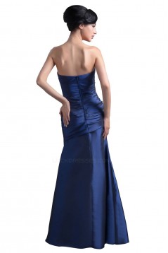 A-Line Strapless Long Blue Taffeta Bridesmaid Dresses/Wedding Party Dresses BD010094