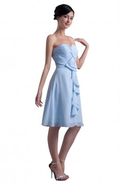 A-Line Sweetheart Short Blue Chiffon Bridesmaid Dresses/Wedding Party Dresses BD010096