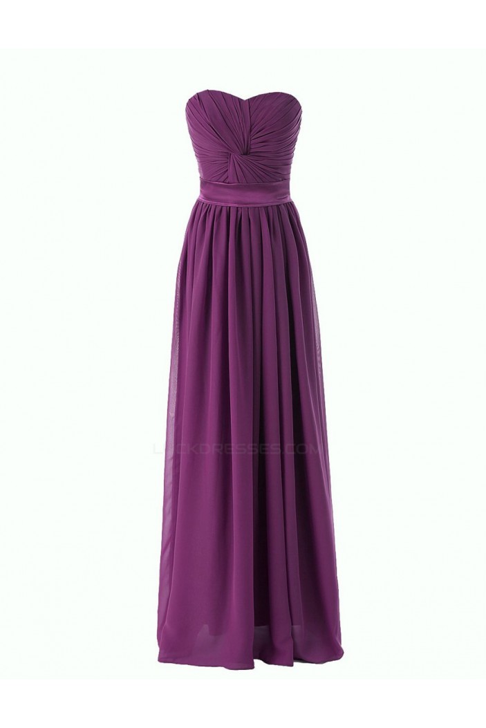 Sheath/Column Sweetheart Long Purple Chiffon Bridesmaid Dresses/Wedding Party Dresses BD010114