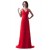 Sheath/Column V-Neck Straps Sleeveless Long Red Bridesmaid Dresses/Wedding Party Dresses BD010125