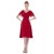 A-Line V-Neck Short Sleeve Red Chiffon Bridesmaid Dresses/Wedding Party Dresses BD010138
