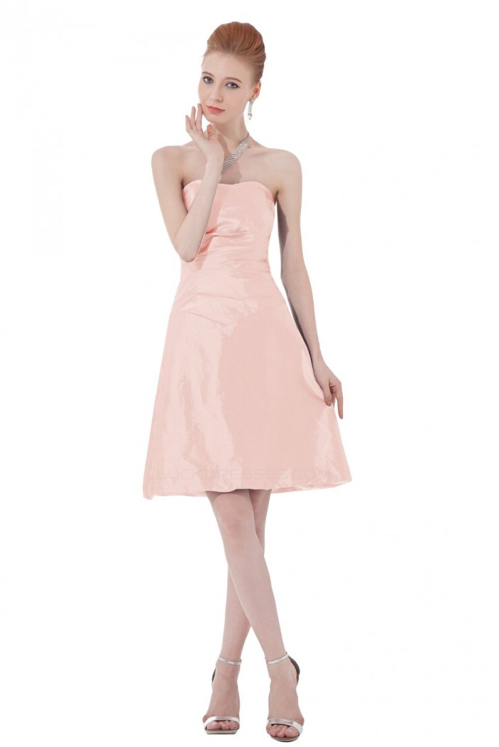 A-Line Strapless Short/Mini Taffeta Bridesmaid Dresses/Wedding Party Dresses BD010150