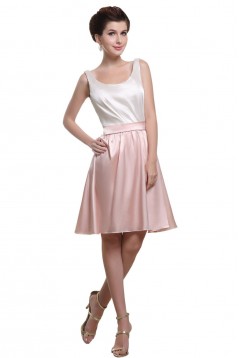 A-Line Short White Pink Bridesmaid Dresses/Wedding Party Dresses BD010192