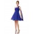A-Line Empire One-Shoulder Short Royal Blue Chiffon Bridesmaid Dresses/Wedding Party Dresses BD010222