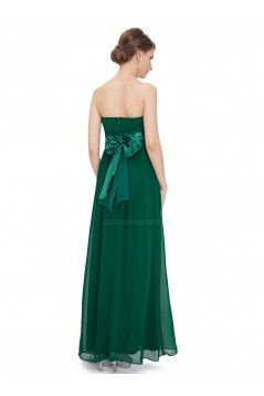 A-Line Empire Strapless Long Green Chiffon Bridesmaid Dresses/Wedding Party Dresses/Maternity Dresses BD010249