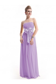 A-Line Empire Strapless Long Lilac Chiffon Bridesmaid Dresses/Wedding Party Dresses/Maternity Dresses BD010253