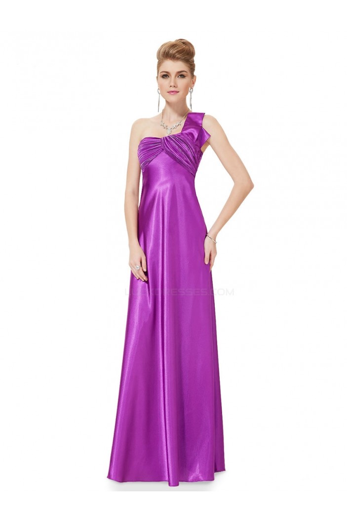 Empire One-Shoulder Purple Long Chiffon Bridesmaid Dresses/Evening Dresses BD010269