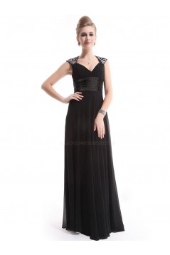 A-Line Long Black Chiffon Bridesmaid Dresses/Evening Dresses BD010271