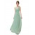 A-Line One-Shoulder Sweetheart Long Green Chiffon Bridesmaid Dresses/Evening Dresses BD010284