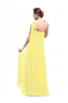 Empire One-Shoulder Long Yellow Chiffon Bridesmaid Dresses/Evening Dresses/Maternity Dresses BD010298