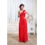 Empire One-Shoulder Long Red Chiffon Bridesmaid Dresses/Evening Dresses/Maternity Dresses BD010304