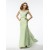 Sheath V-Neck Green Beaded Long Chiffon Bridesmaid Dresses/Evening Dresses BD010317