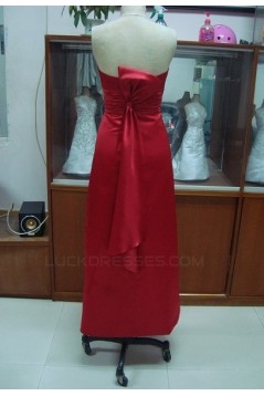 A-Line Strapless Long Red Bridesmaid Dresses/Wedding Party Dresses BD010327
