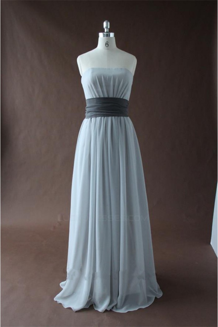 A-Line Strapless Long Chiffon Bridesmaid Dresses/Wedding Party Dresses BD010341