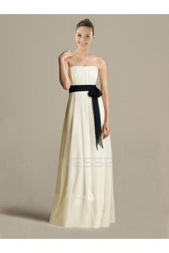 A-Line Strapless Floor-Length Chiffon Bridesmaid Dresses/Wedding Party Dresses BD010416