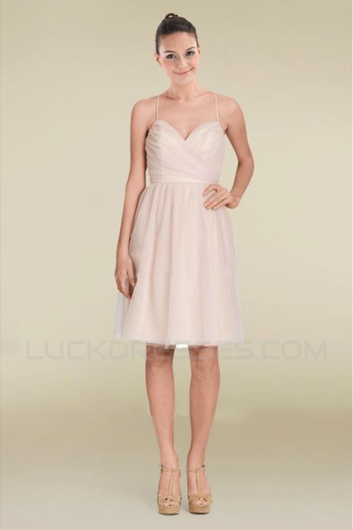 A-Line Spaghetti Strap Knee-Length Bridesmaid Dresses/Wedding Party Dresses BD010418