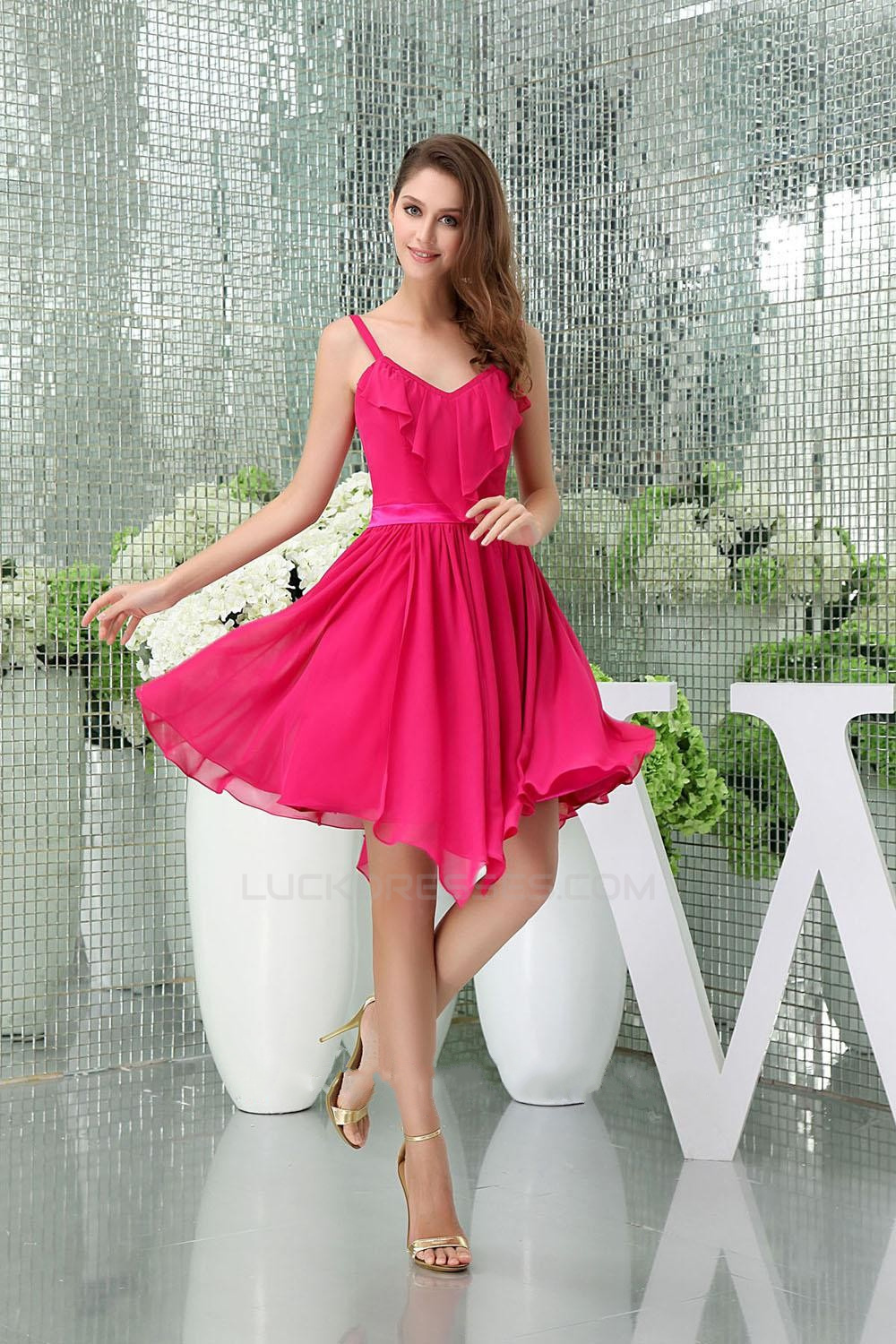 hot pink short dress