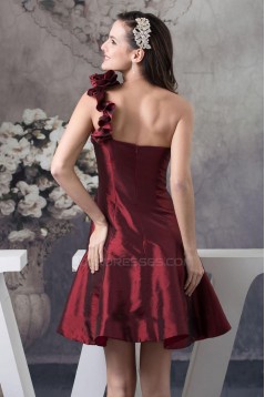 A-Line One-Shoulder Short Taffeta Bridesmaid Dresses/Wedding Party Dresses BD010450