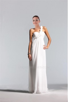 Empire One-Shoulder Floor-Length Chiffon Bridesmaid Dresses/Wedding Party Dresses/Maternity Dresses BD010457