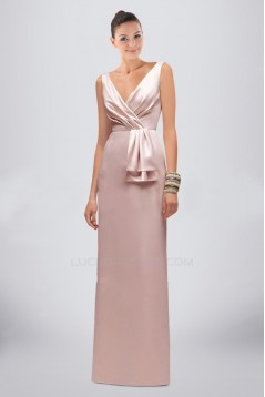 Sheath/Column V-Neck Long Bridesmaid Dresses/Wedding Party Dresses BD010484