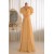 A-Line V-Neck Yellow Floor-Length Chiffon Bridesmaid Dresses/Wedding Party Dresses BD010497
