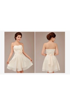 A-Line Strapless Short Chiffon Bridesmaid Dresses/Evening Dresses BD010545