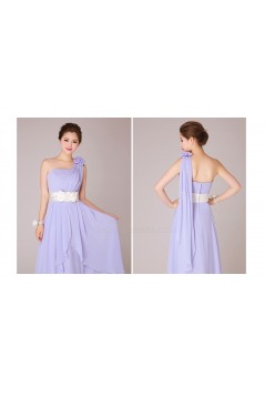 A-Line One-Shoulder Long Chiffon Bridesmaid Dresses/Evening Dresses BD010553