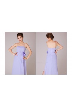 A-Line Strapless Long Chiffon Bridesmaid Dresses/Evening Dresses BD010556