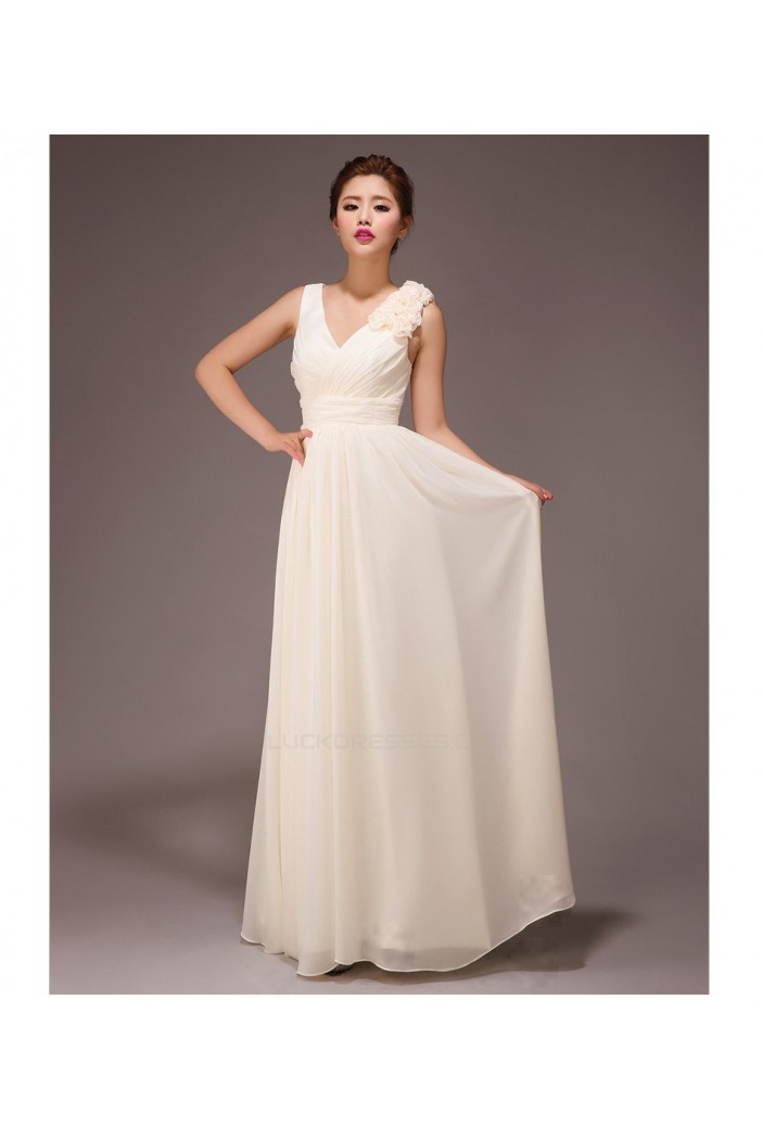 A-Line V-Neck Long Chiffon Bridesmaid Dresses/Evening Dresses BD010562
