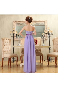 A-Line Strapless Long Purple Chiffon Bridesmaid Dresses/Evening Dresses BD010571