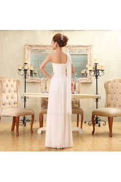 A-Line One-Shoulder Beaded Long Chiffon Bridesmaid Dresses/Evening Dresses BD010580
