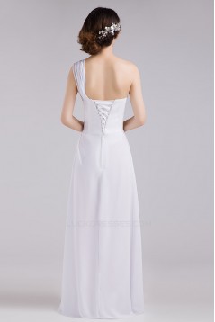 A-Line One-Shoulder Long Chiffon Bridesmaid Dresses/Evening Dresses BD010607