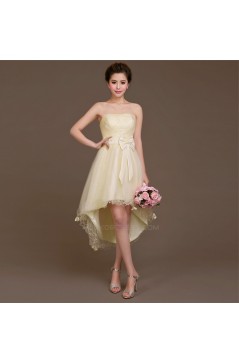 High Low Strapless Tulle Bridesmaid Dresses/Evening Dresses BD010615