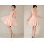 A-Line One-Shoulder Short Pink Chiffon Bridesmaid Dresses/Evening Dresses BD010630