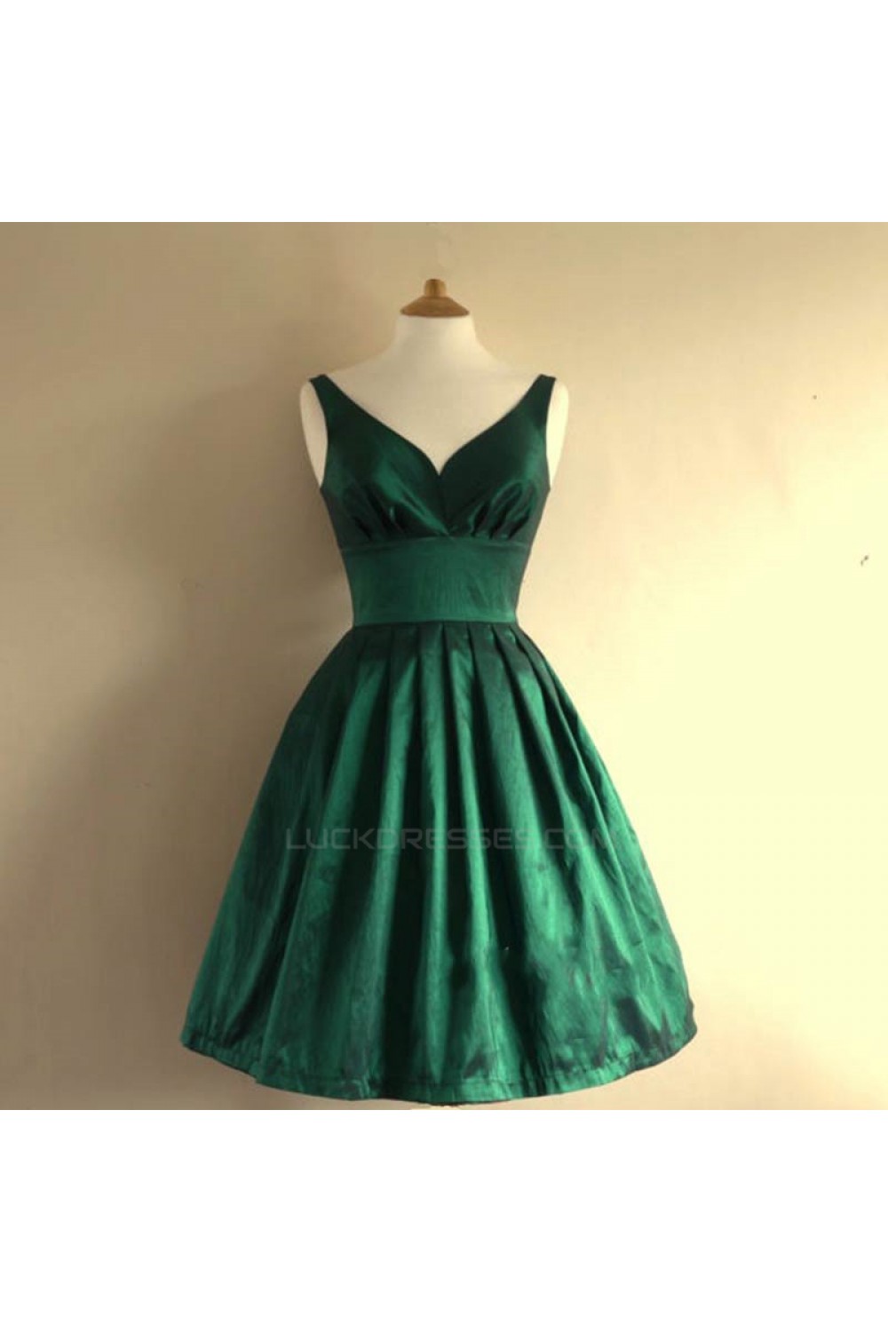 A-Line Short Green Bridesmaid Dresses 