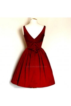A-Line Bateau Short Red Bridesmaid Dresses/Evening Dresses BD010656