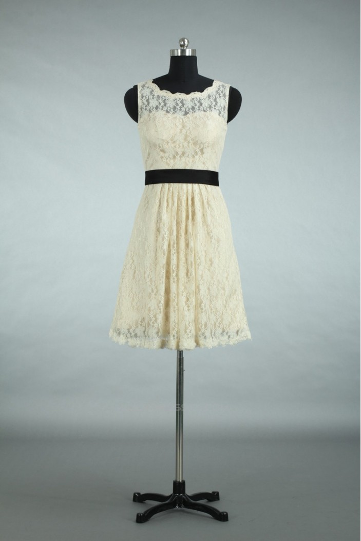 A-Line Short Lace Bridesmaid Dresses/Wedding Party Dresses BD010662