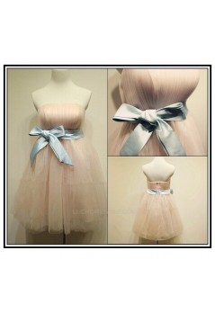 A-Line Strapless Tulle Bridesmaid Dresses/Wedding Party Dresses BD010668