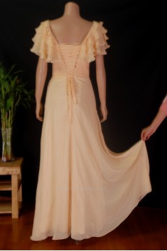 A-Line V-Neck Long Yellow Chiffon Bridesmaid Dresses/Wedding Party Dresses BD010690
