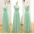 A-Line V-Neck Long Green Chiffon Bridesmaid Dresses/Wedding Party Dresses BD010707