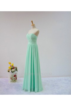 A-Line Sweetheart Long Green Chiffon Bridesmaid Dresses/Wedding Party Dresses BD010708